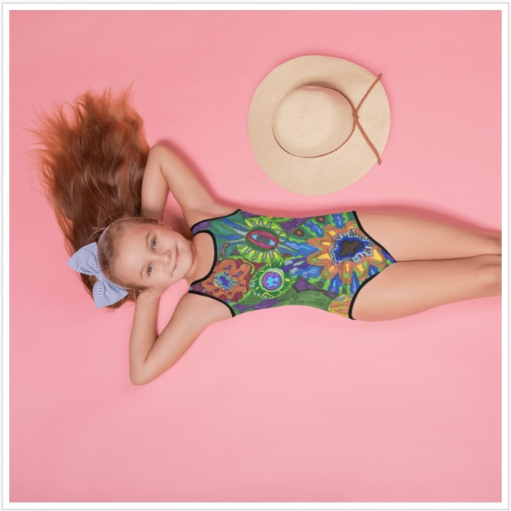 Succulent Medley - girls’ swimsuit